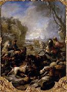 Loo, Louis-Michel van Bear Hunt oil painting